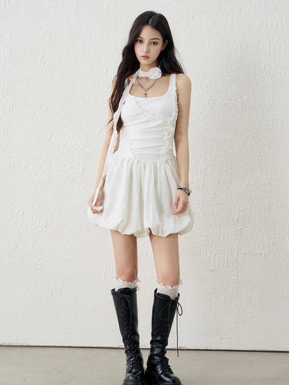 LADYGHOST White Ethereal Ballerina Puff Bouffant Women&