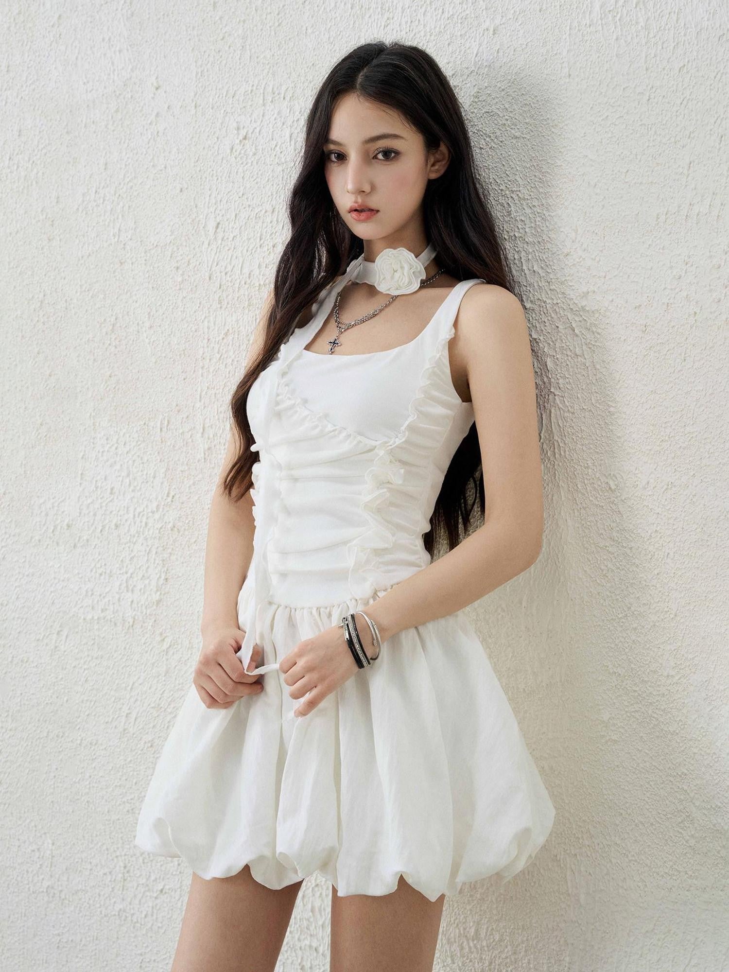 LADYGHOST White Ethereal Ballerina Puff Bouffant Women&