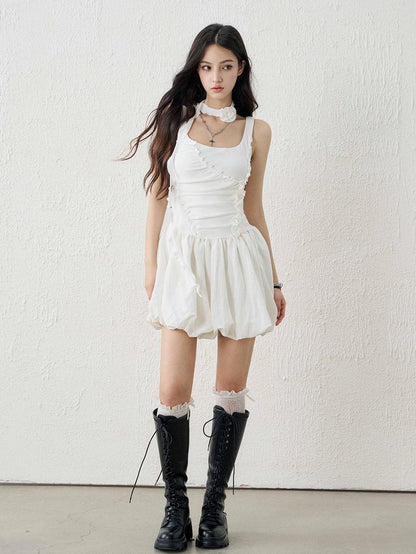 LADYGHOST White Ethereal Ballerina Puff Bouffant Women&