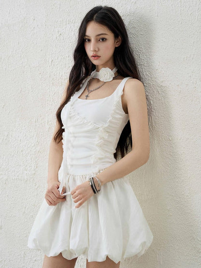 LADYGHOST White Ethereal Ballerina Puff Bouffant Women&