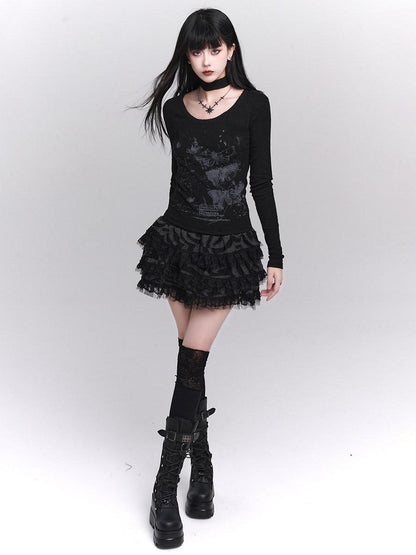 LADYGHOST White Ghost Girl Print Base Layer Women&