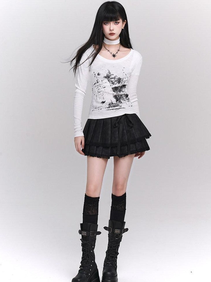 LADYGHOST White Ghost Girl Print Base Layer Women&
