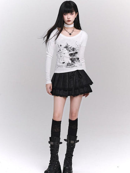 LADYGHOST White Ghost Girl Print Base Layer Women&