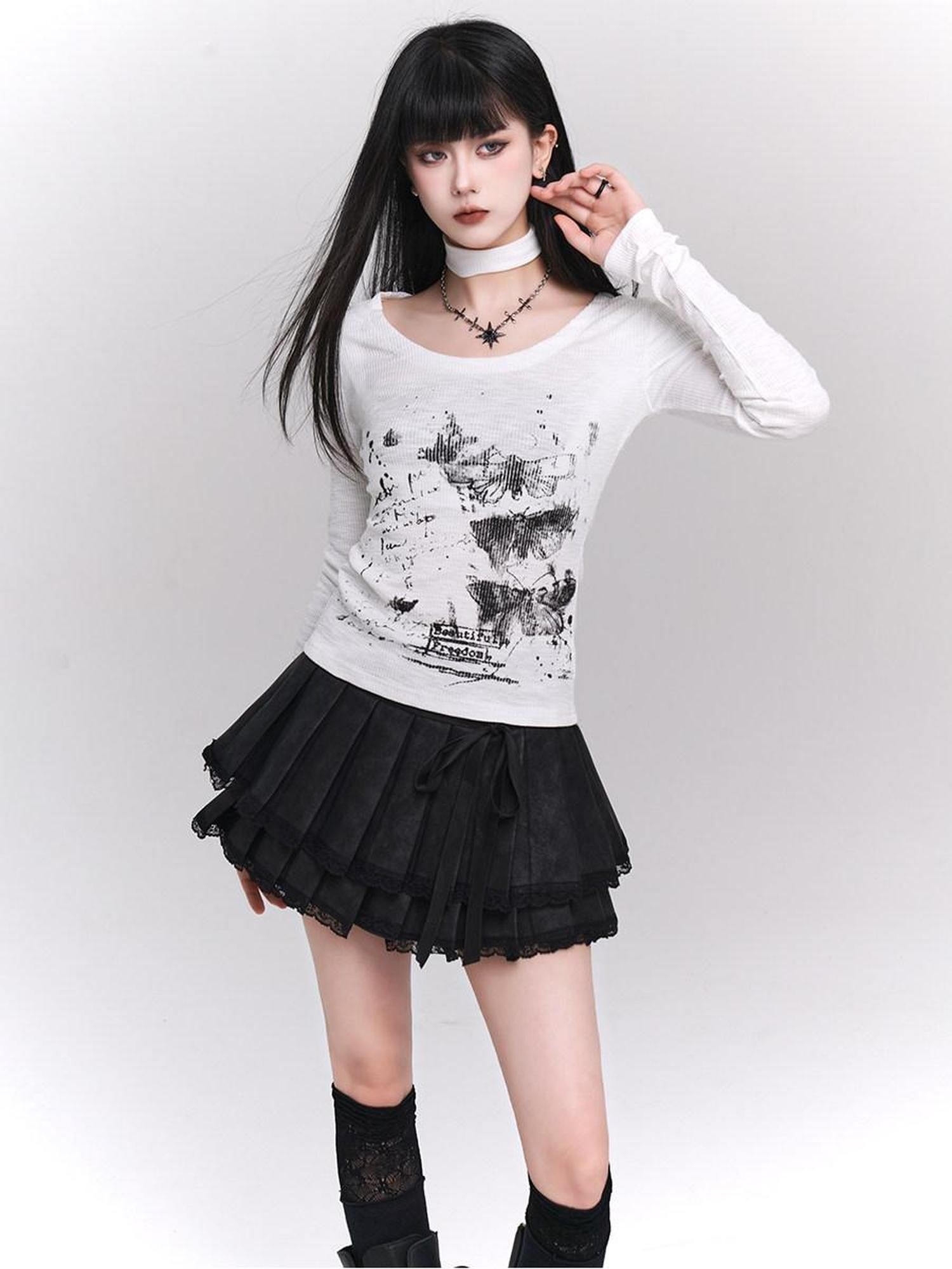 LADYGHOST White Ghost Girl Print Base Layer Women&