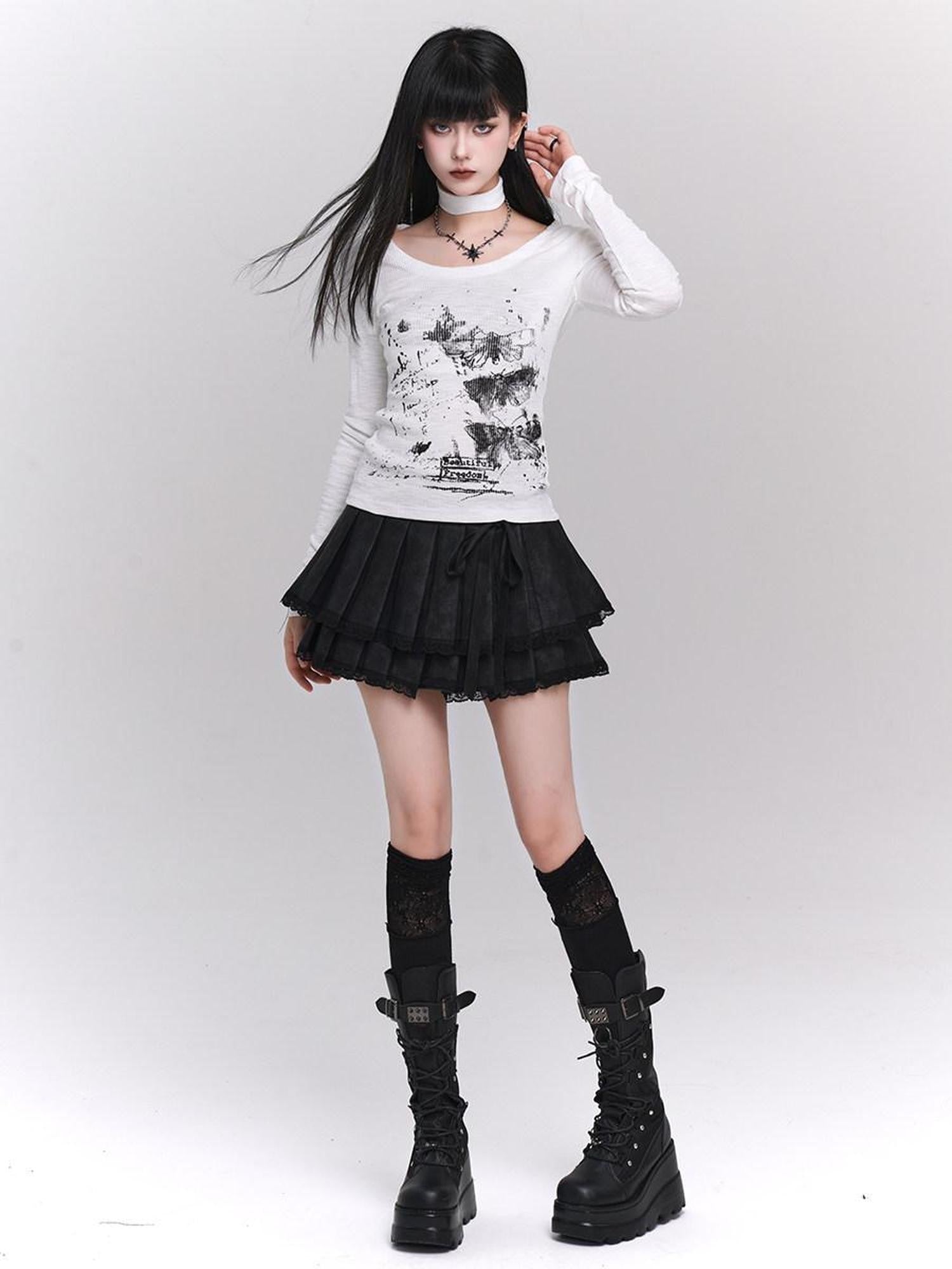 LADYGHOST White Ghost Girl Print Base Layer Women&