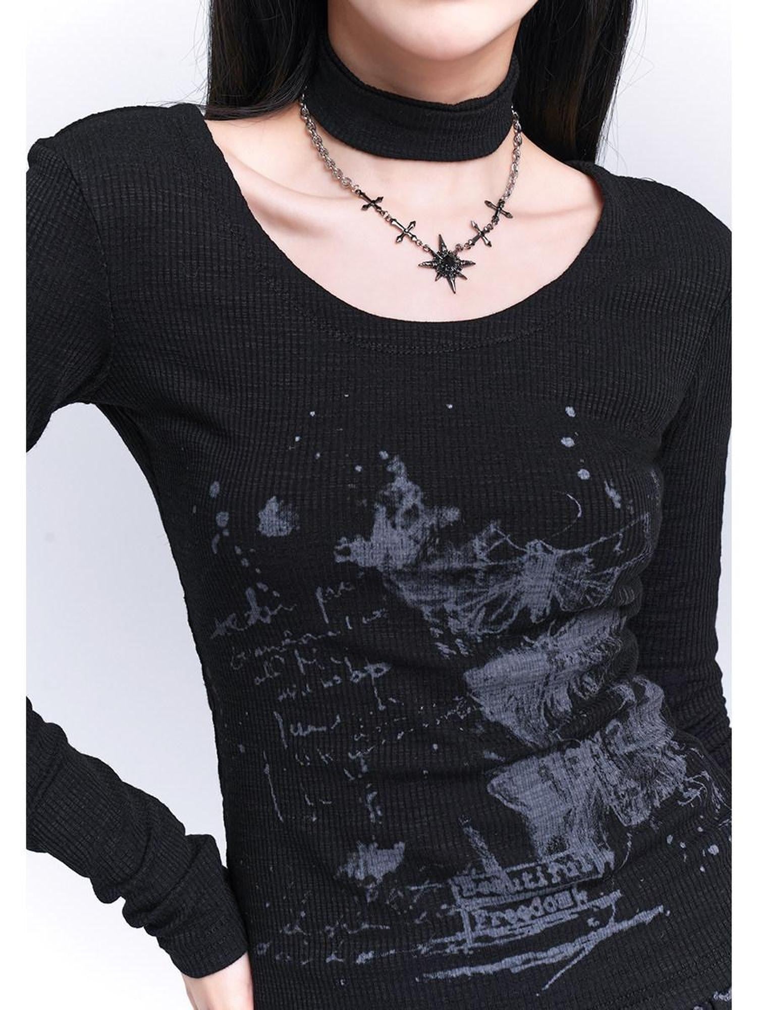 LADYGHOST White Ghost Girl Print Base Layer Women&