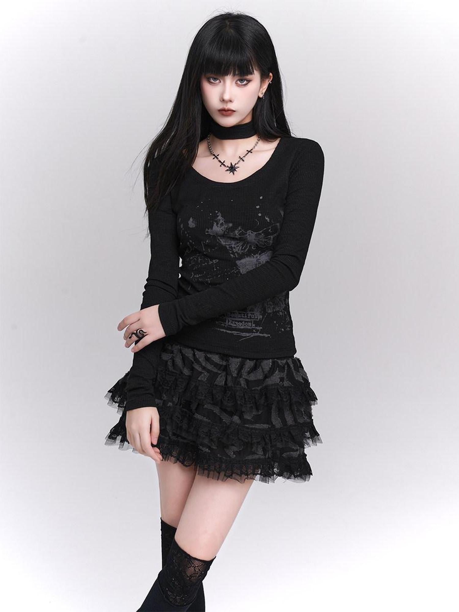 LADYGHOST White Ghost Girl Print Base Layer Women&