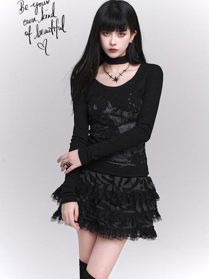 LADYGHOST White Ghost Girl Print Base Layer Women&