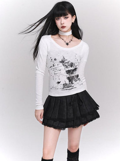 LADYGHOST White Ghost Girl Print Base Layer Women&
