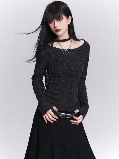 LADYGHOST White Ghost Girl Print Slim Fit Layering Women&