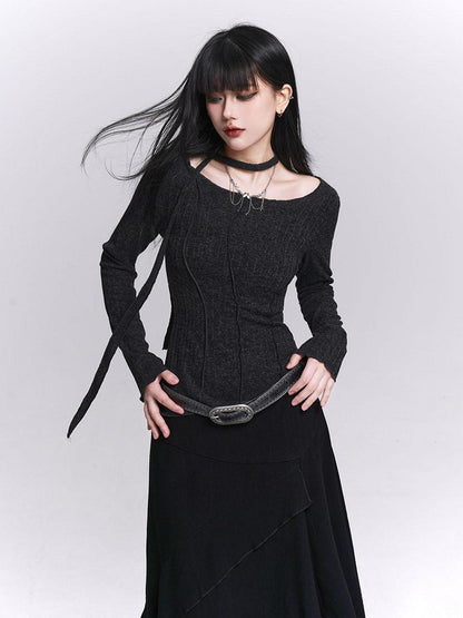 LADYGHOST White Ghost Girl Print Slim Fit Layering Women&