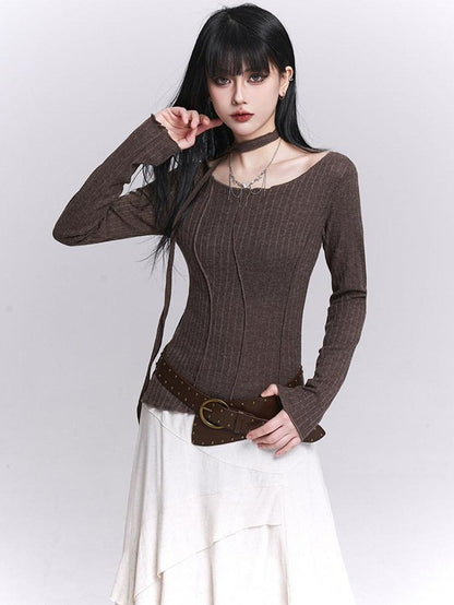 LADYGHOST White Ghost Girl Print Slim Fit Layering Women&