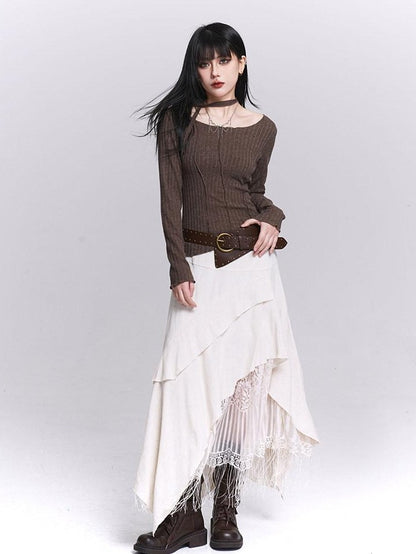LADYGHOST White Ghost Girl Print Slim Fit Layering Women&