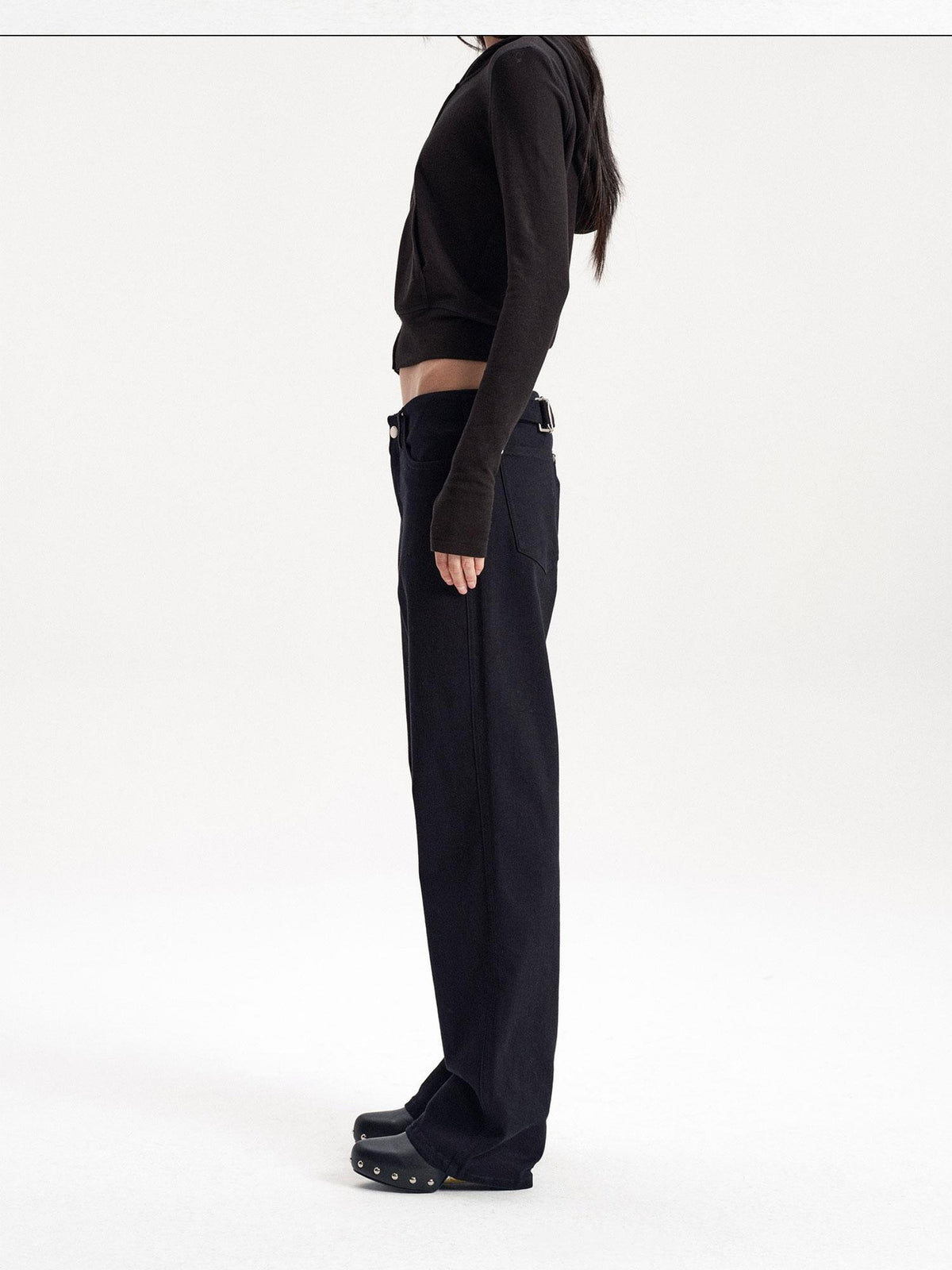 LYUOCHENG Adjustable Waist Solid Minimalist Stretch Cotton Women&