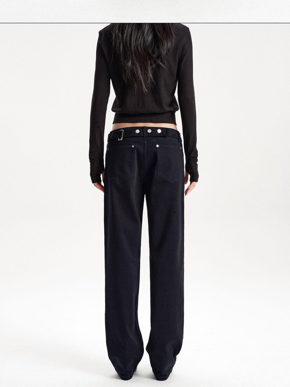 LYUOCHENG Adjustable Waist Solid Minimalist Stretch Cotton Women&