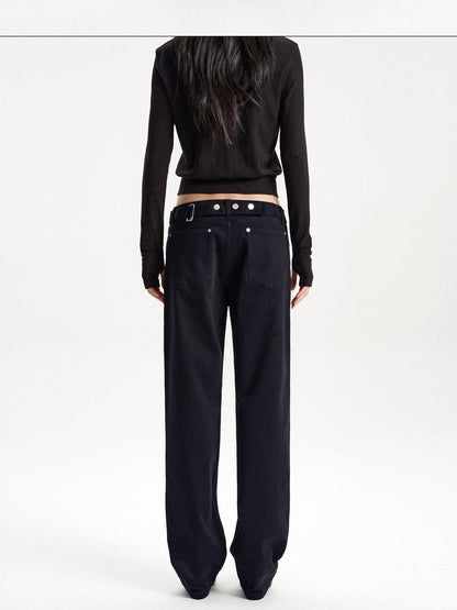 LYUOCHENG Adjustable Waist Solid Minimalist Stretch Cotton Women&