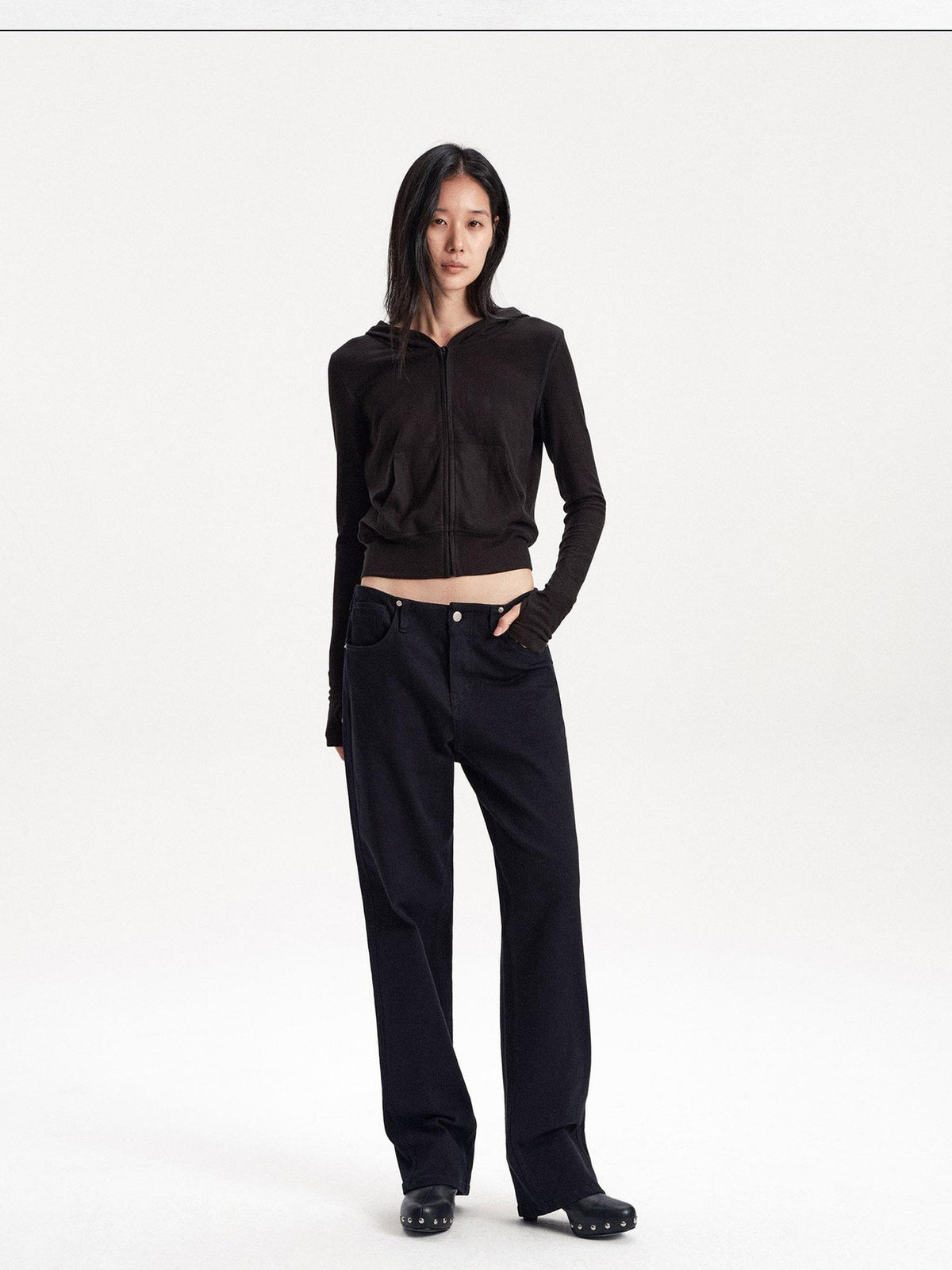LYUOCHENG Adjustable Waist Solid Minimalist Stretch Cotton Women&
