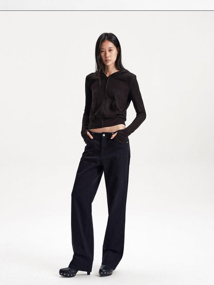 LYUOCHENG Adjustable Waist Solid Minimalist Stretch Cotton Women&