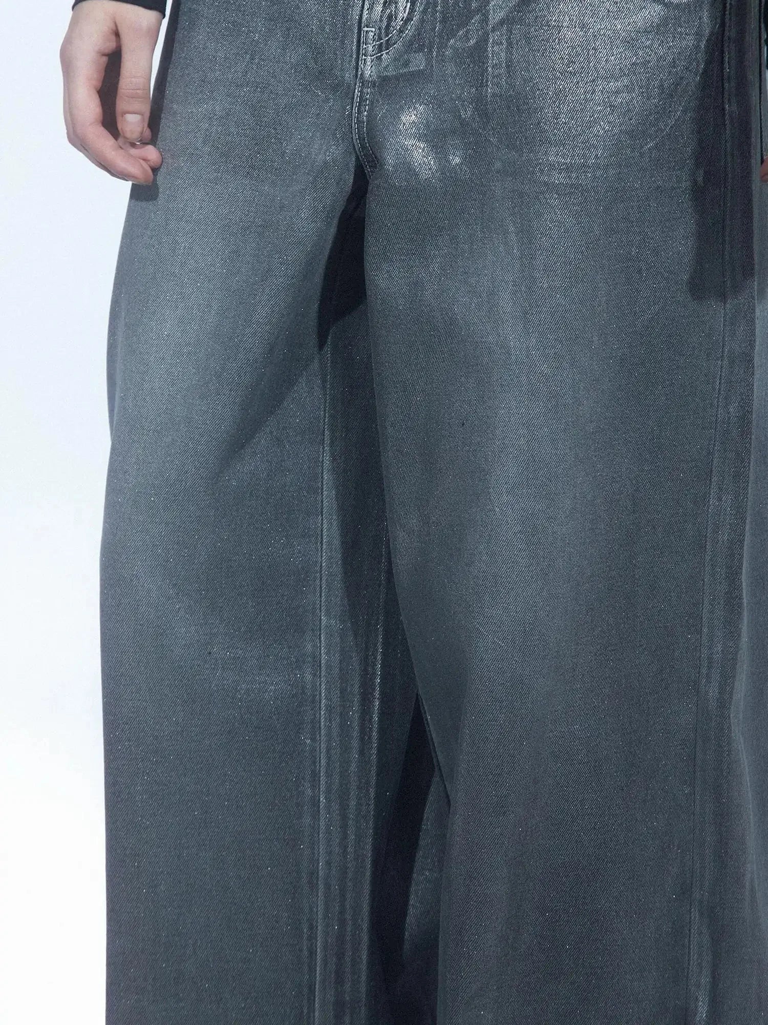 Aged Wash Silver Structural Low Rise Flared Jeans