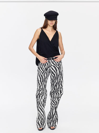 LYUOCHENG Animal Print Casual Mid Low Rise Women&