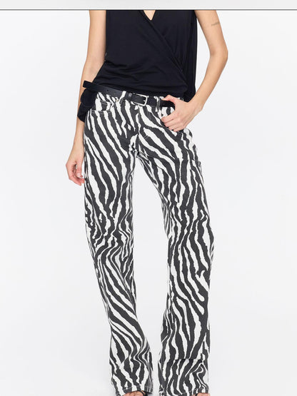 LYUOCHENG Animal Print Casual Mid Low Rise Women&