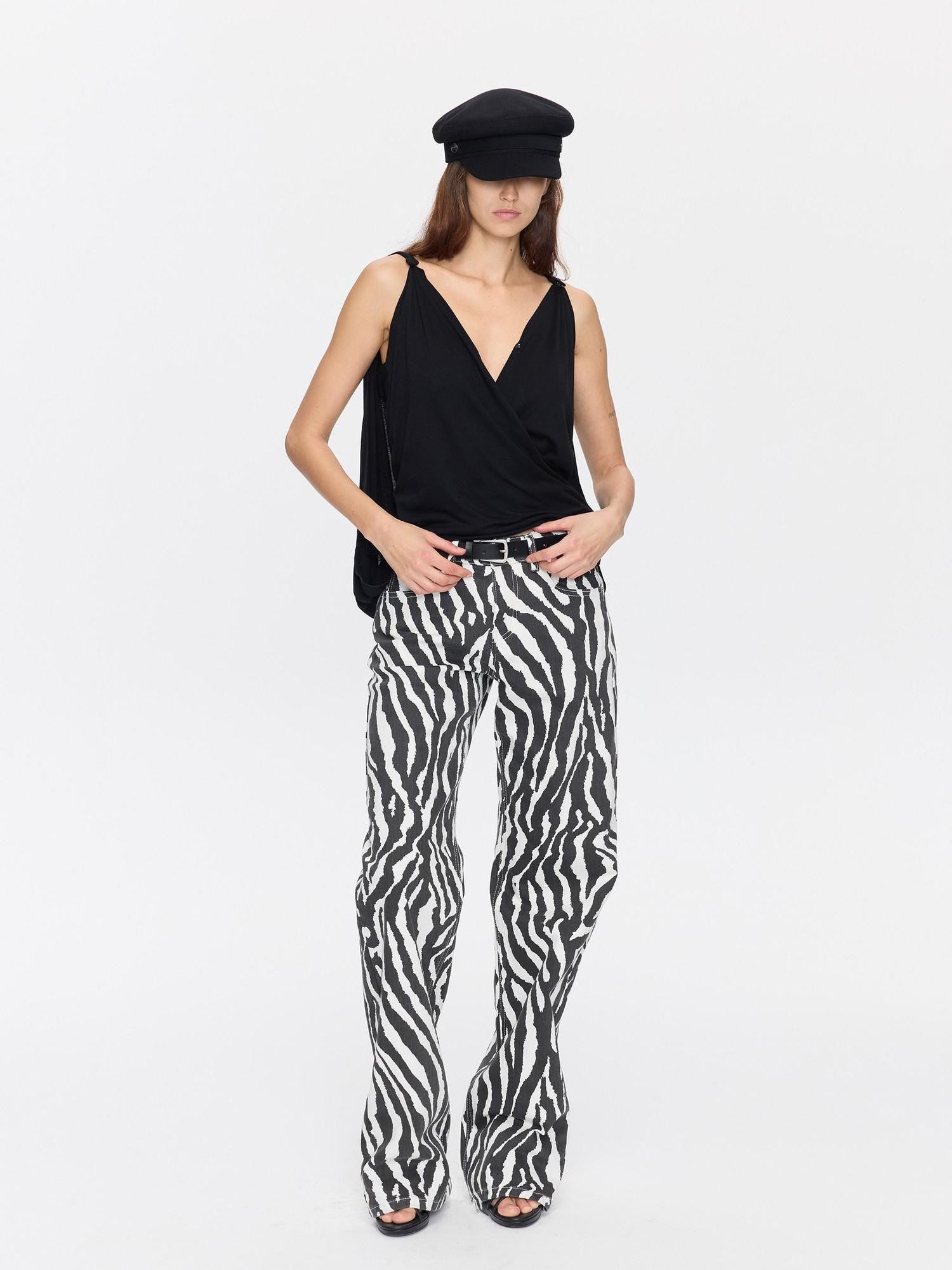LYUOCHENG Animal Print Casual Mid Low Rise Women&