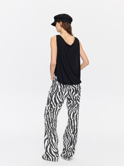 LYUOCHENG Animal Print Casual Mid Low Rise Women&