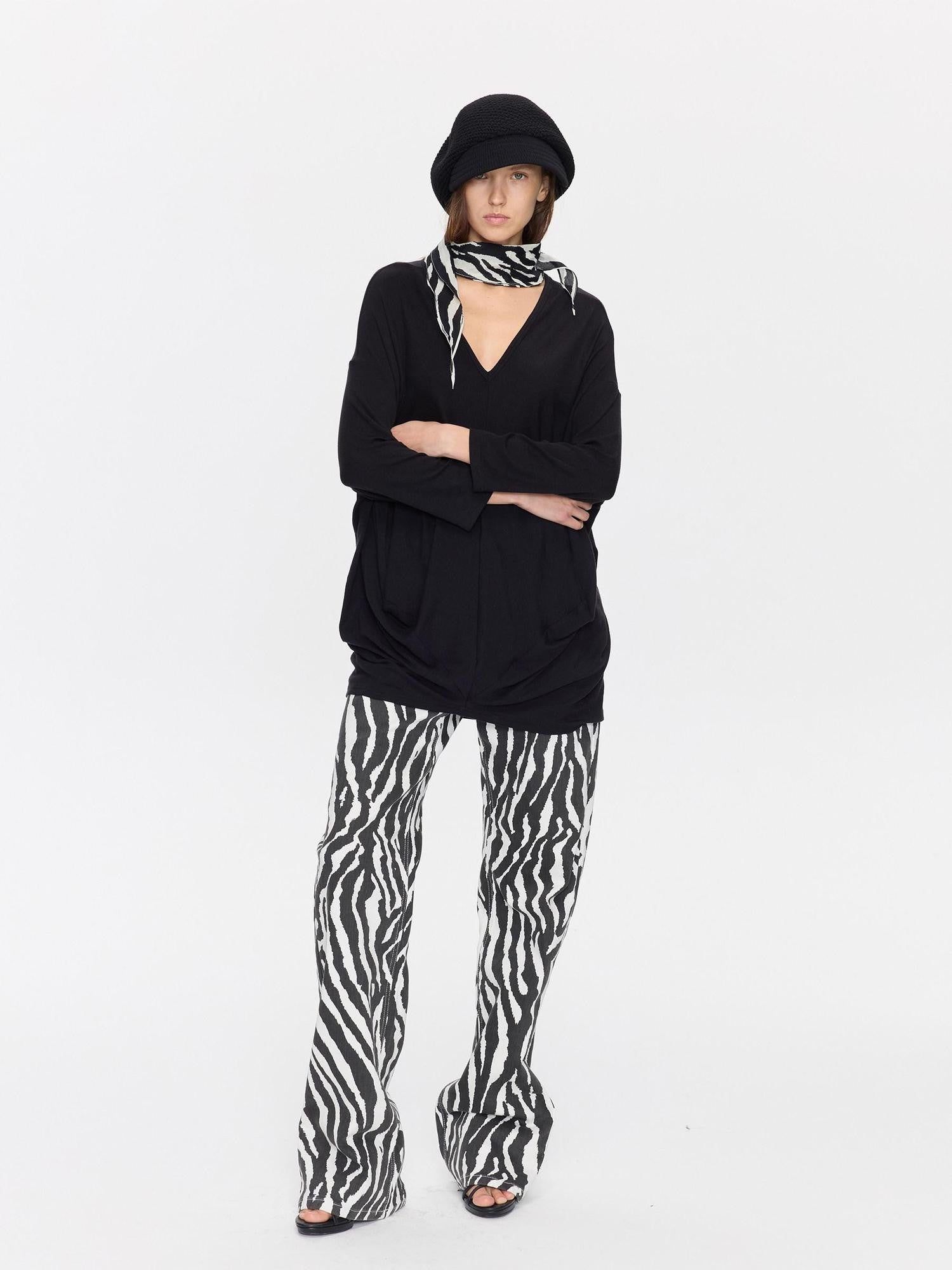 LYUOCHENG Animal Print Casual Mid Low Rise Women&
