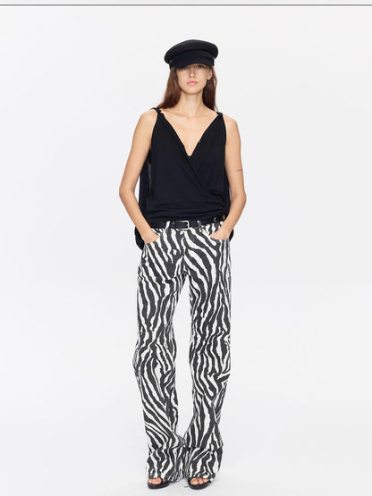 LYUOCHENG Animal Print Casual Mid Low Rise Women&