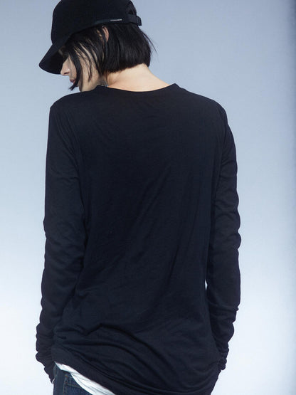 LYUOCHENG Army Green Mesh Crew Neck Straight Solid Women&