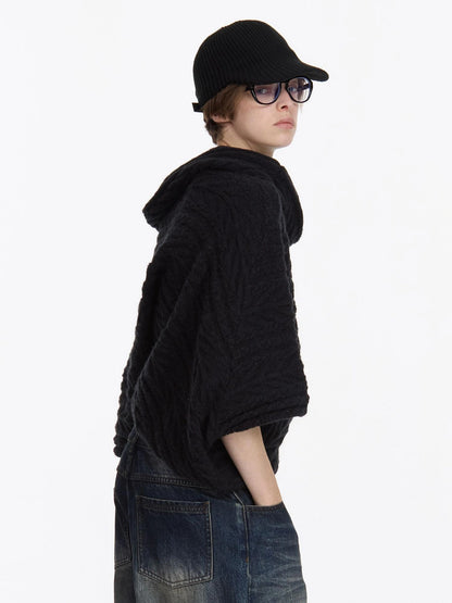 LYUOCHENG Asym Collar Drop Shoulder Knit Sweater