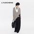 LYUOCHENG_Asymmetric_Draped_V-neck_Shirred_Women&