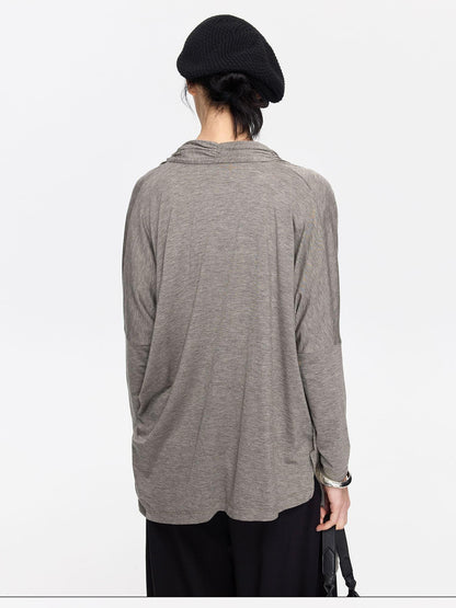 LYUOCHENG Asymmetric Draped V-neck Shirred Women&
