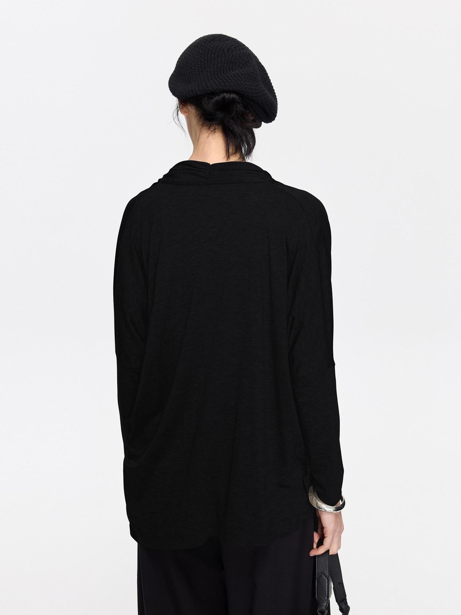 LYUOCHENG Asymmetric Draped V-neck Shirred Women&