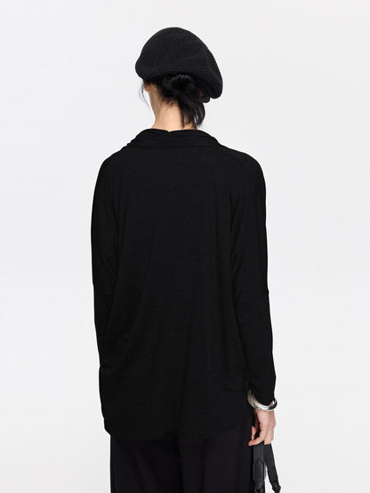 LYUOCHENG Asymmetric Draped V-neck Shirred Women&