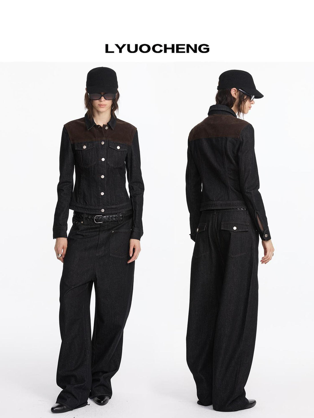 LYUOCHENG Asymmetric Inverted Loose Fit Raw Denim Jeans