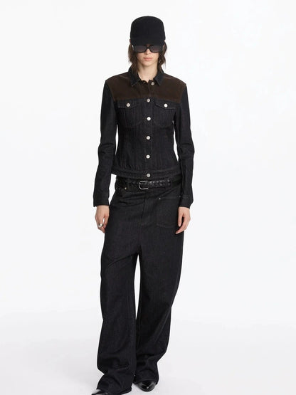 LYUOCHENG Asymmetric Inverted Raw Denim Jeans