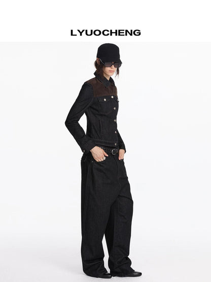 LYUOCHENG Asymmetric Inverted Raw Denim Jeans