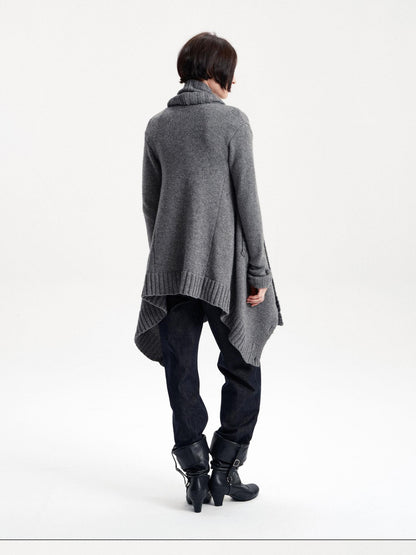 LYUOCHENG Asymmetric Irregular British Vintage Reversible Women&