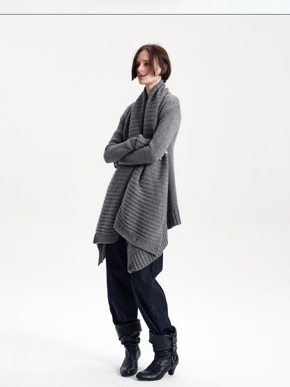 LYUOCHENG Asymmetric Irregular British Vintage Reversible Women&