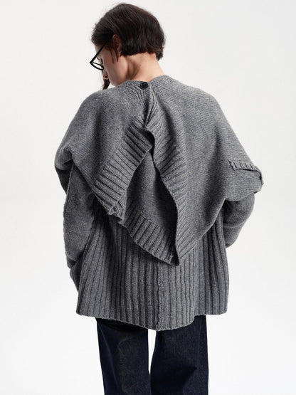 LYUOCHENG Asymmetric Irregular British Vintage Reversible Women&