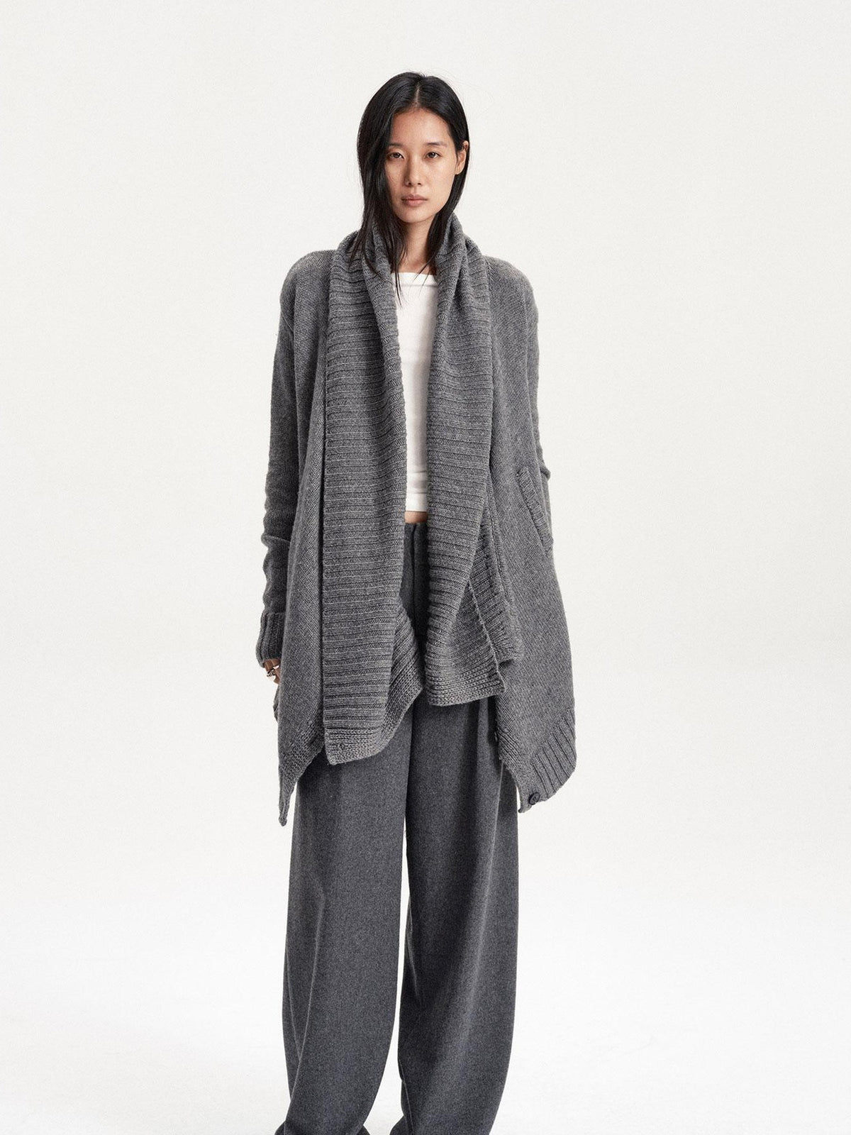LYUOCHENG Asymmetric Irregular British Vintage Reversible Women&