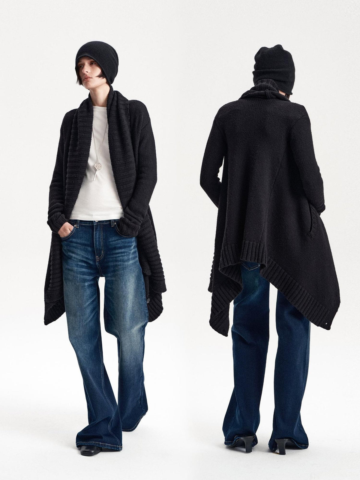 LYUOCHENG Asymmetric Irregular British Vintage Reversible Women&