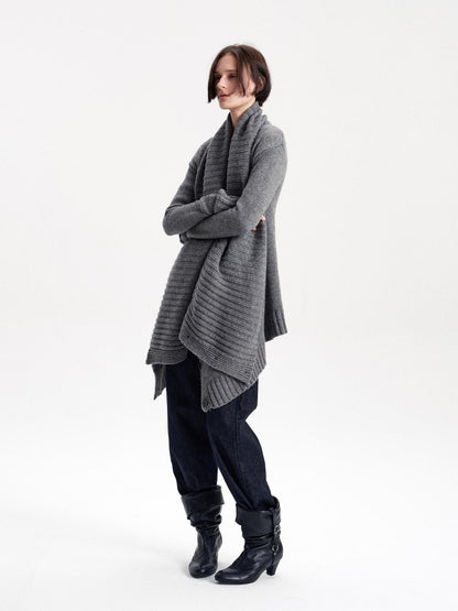LYUOCHENG Asymmetric Irregular British Vintage Reversible Women&