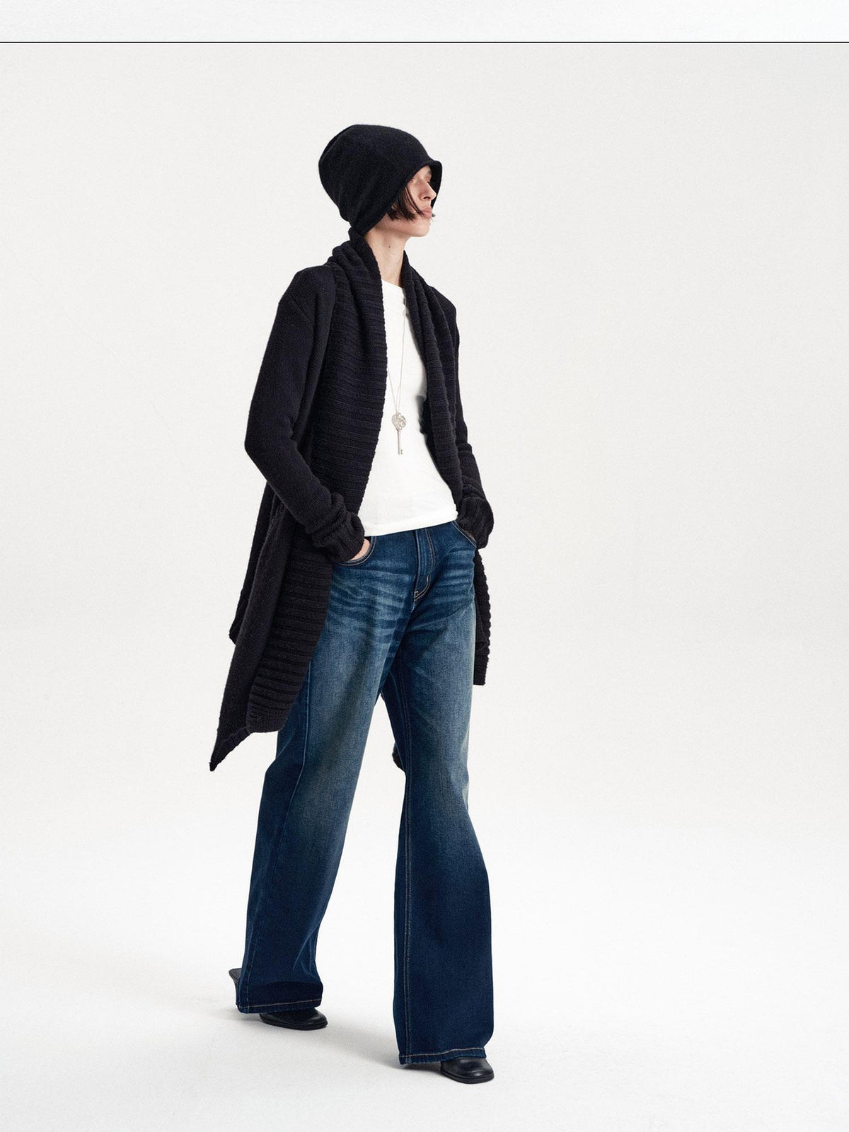 LYUOCHENG Asymmetric Irregular British Vintage Reversible Women&