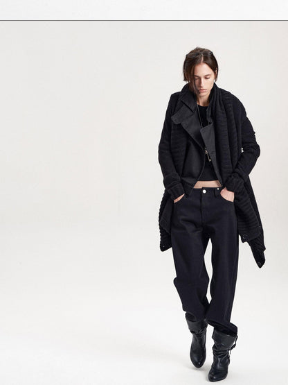 LYUOCHENG Asymmetric Irregular British Vintage Reversible Women&