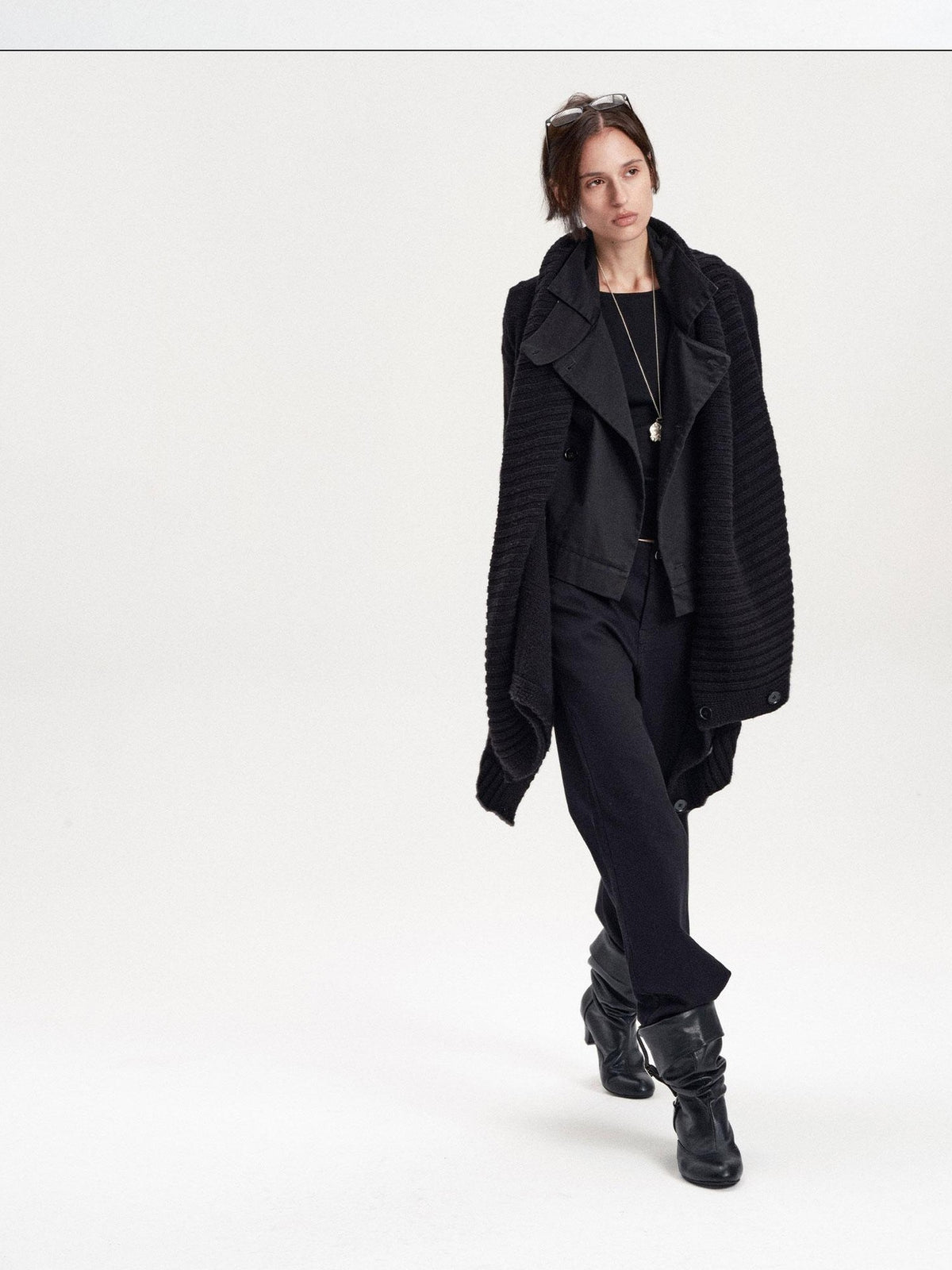 LYUOCHENG Asymmetric Irregular British Vintage Reversible Women&