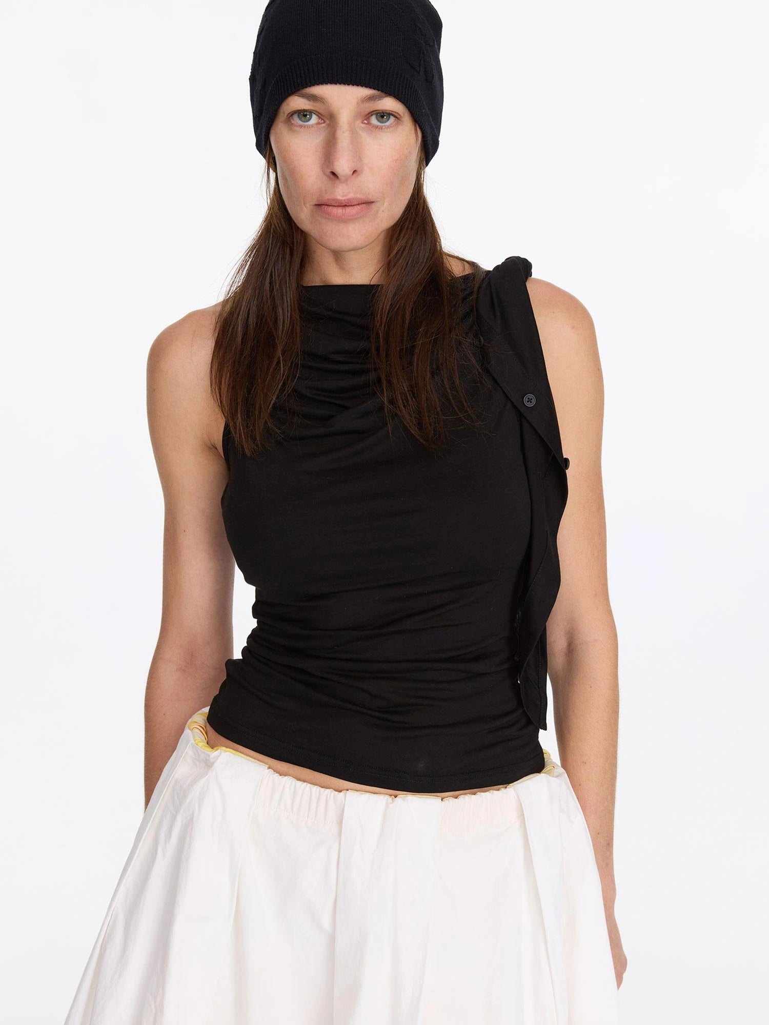 LYUOCHENG Asymmetric Knot Sleeveless Top