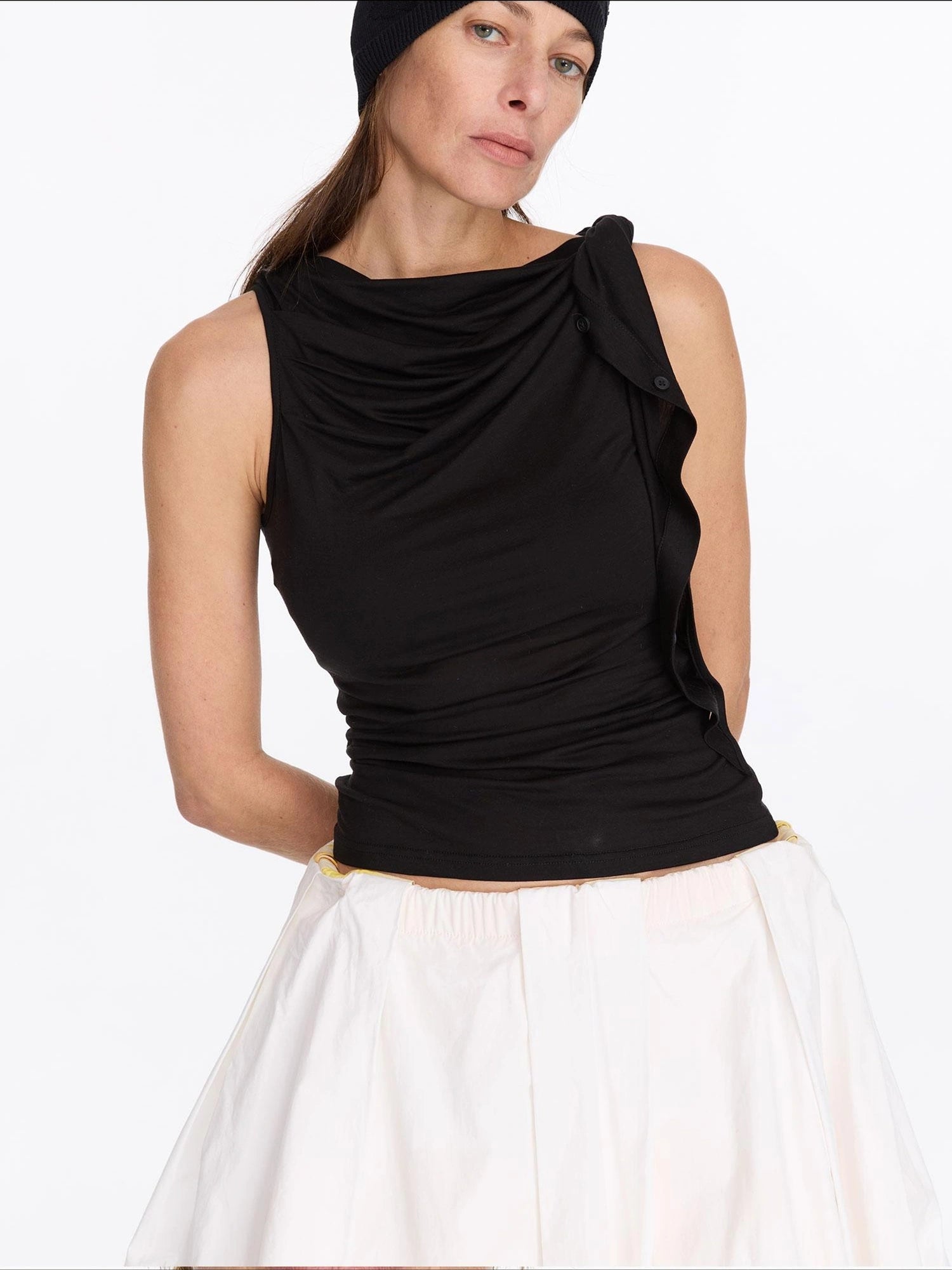 LYUOCHENG Asymmetric Knot Sleeveless Top