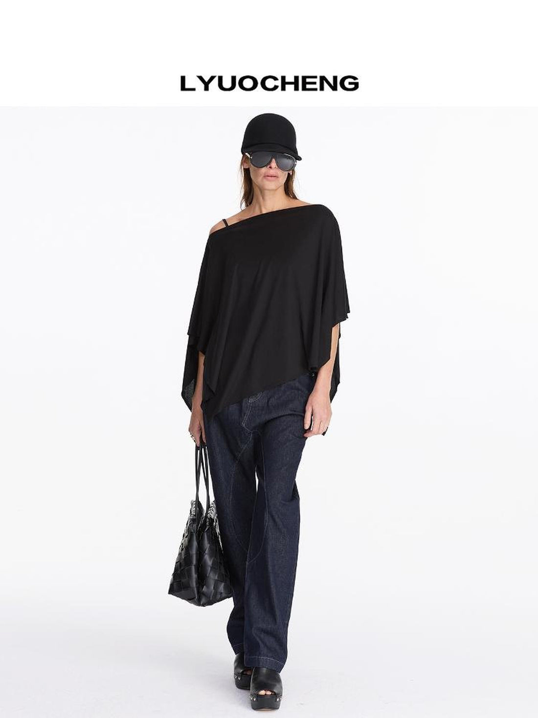 LYUOCHENG Asymmetric Off Shoulder Loose Womens Long Sleeve T-shirts